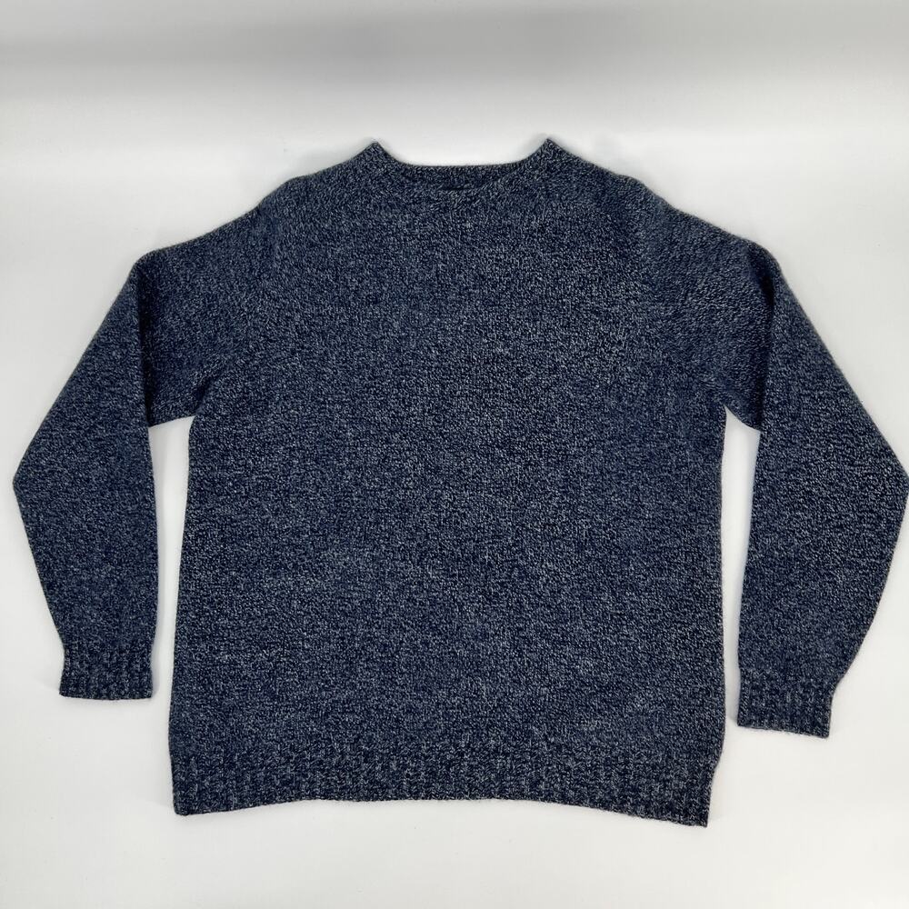 C.C. Filson Sweater 100% Wool Scotland Men Fits L Blue Crew Neck Pullover READ